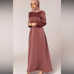 Veiled Collection Brown Satin Maxi Dress. Worn once.